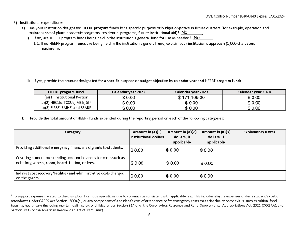 Reporting of Higher Education Emergency Relief Funds • Apollo Career Center